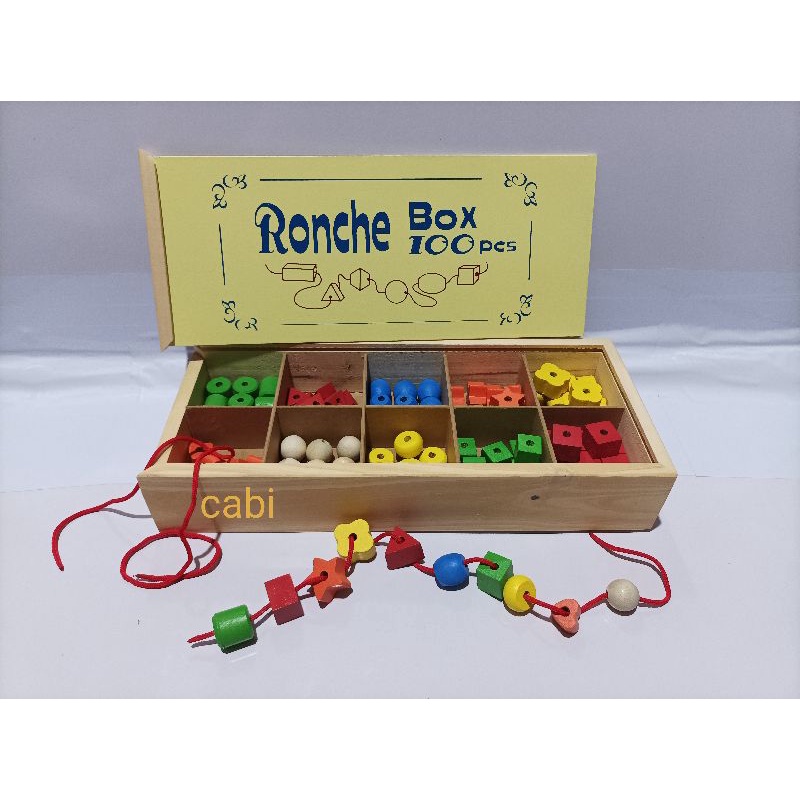 Mainan Edukasi ronce kayu isi 100pcs/mainan meronce 100pcs