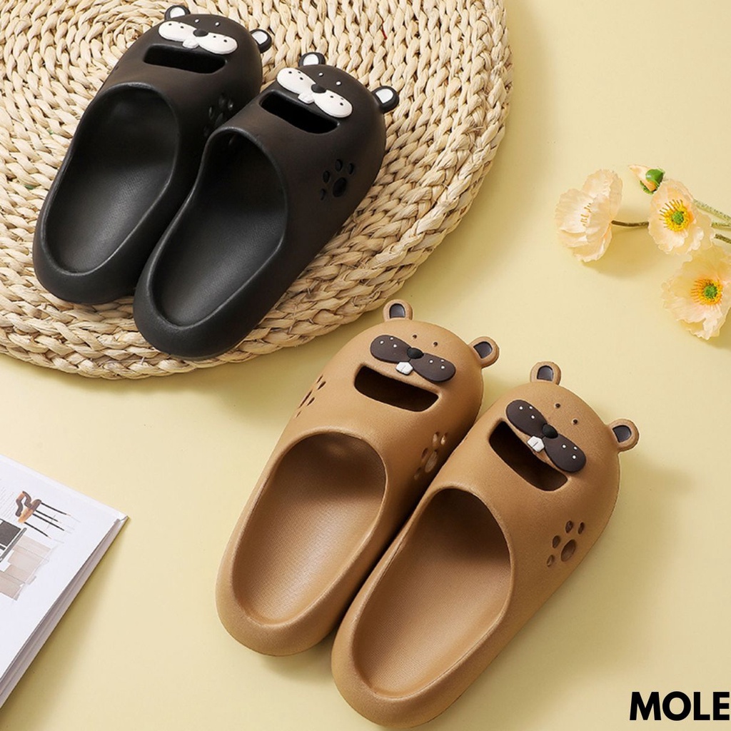 Gypsy - Sandal Rubber Slip-on Keluarga dengan Motif Tupai Cewek Lucu dan Gemoy MOLE