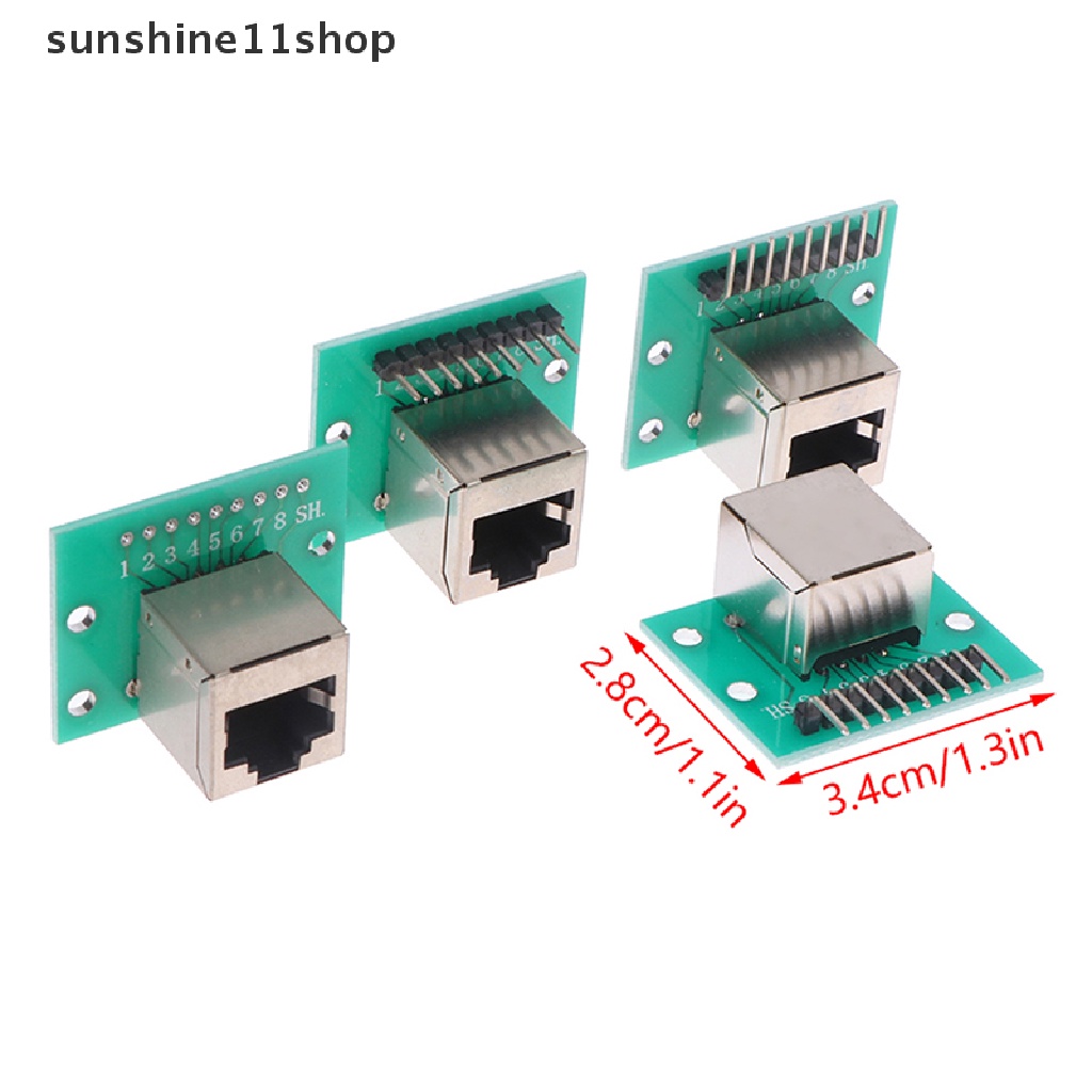 Sho 1Pcs RJ45 Adapter Board XH2.54 Antarmuka Jaringan+Breakout Board+Pin Header N