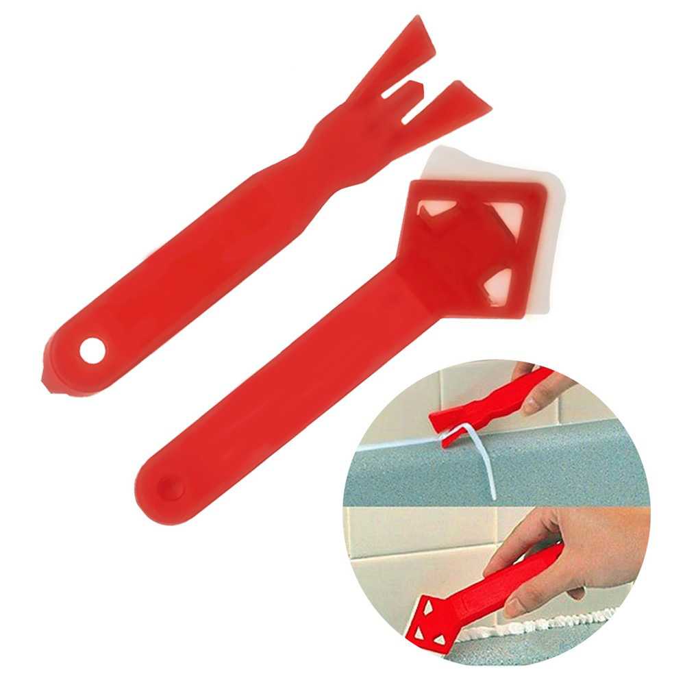 (BISA COD) FTIHSHP  2 in 1 Alat Pembersih Perapi Lem Silikon Sealant Tool Scraper