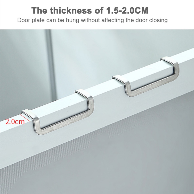 [Featured] Double S-Shaped Hook Stainless Steel Nail-Free Cabinet Door Storage Rack Door Back Wall Mounted Hooks Multi-Purpose Towel Hat Clothing Holders