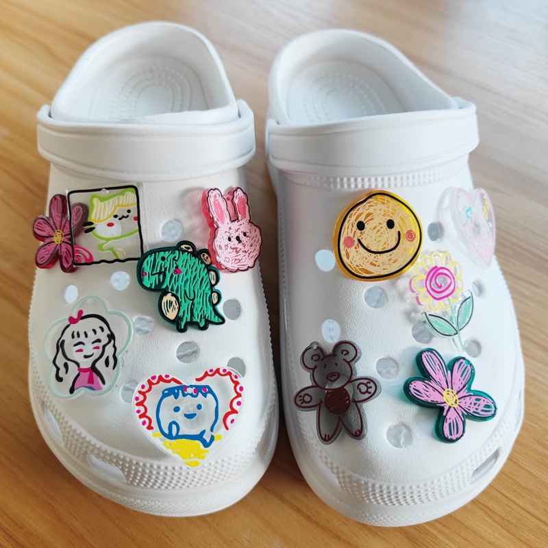 @shinydiy Crocs jibbitz diy Shoe accessorie ins Shoe Decoration Sticker crocs clog jibbitz Gesper Sepatu Untuk crocs charm pin【aksesoris wanita】