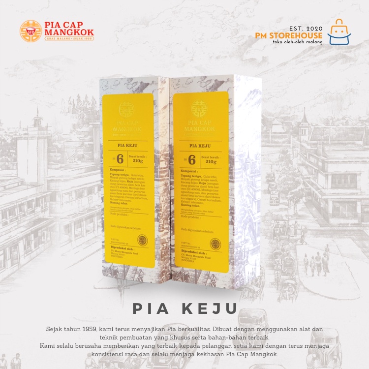 Pia Cap Mangkok Rasa Keju - Kemasan Isi 6