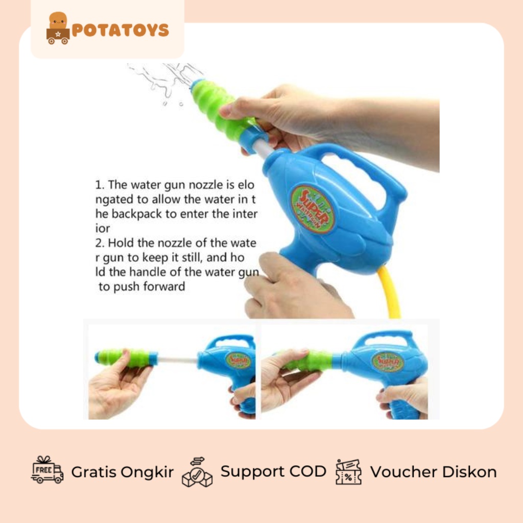 [ Potatoys ] Pistol Air Ransel Backpack / Ransel Pistol Air / Mainan Anak Pistol Air Ransel / Backpack Water Gun Toys / Mainan Pantai Outdoor