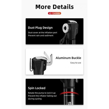 329 ROCKBROS JG-1040BBK Mini Bike Pump - Pompa Sepeda Mini 100 Psi