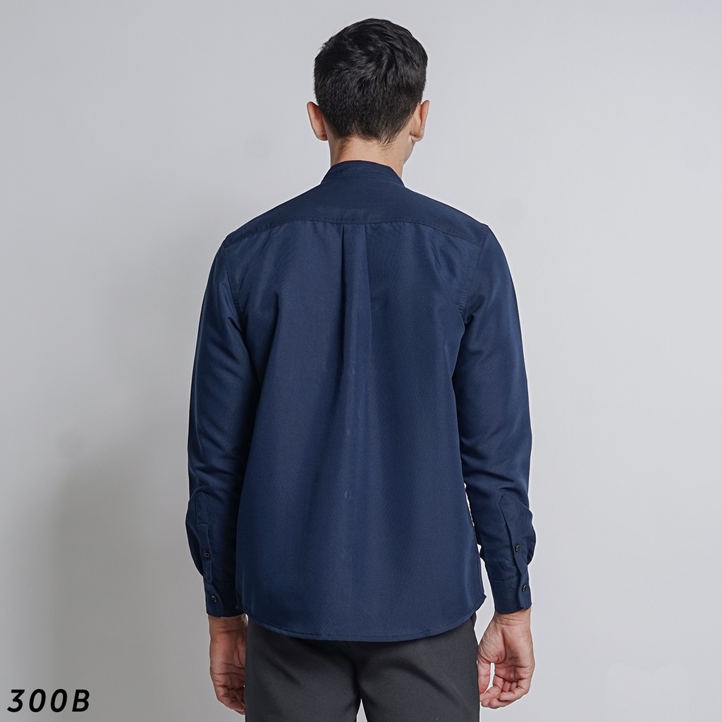 HSRM Kemeja Navy Polos Kerah Shanghai Pria Lengan Panjang OX Shirt 300 B