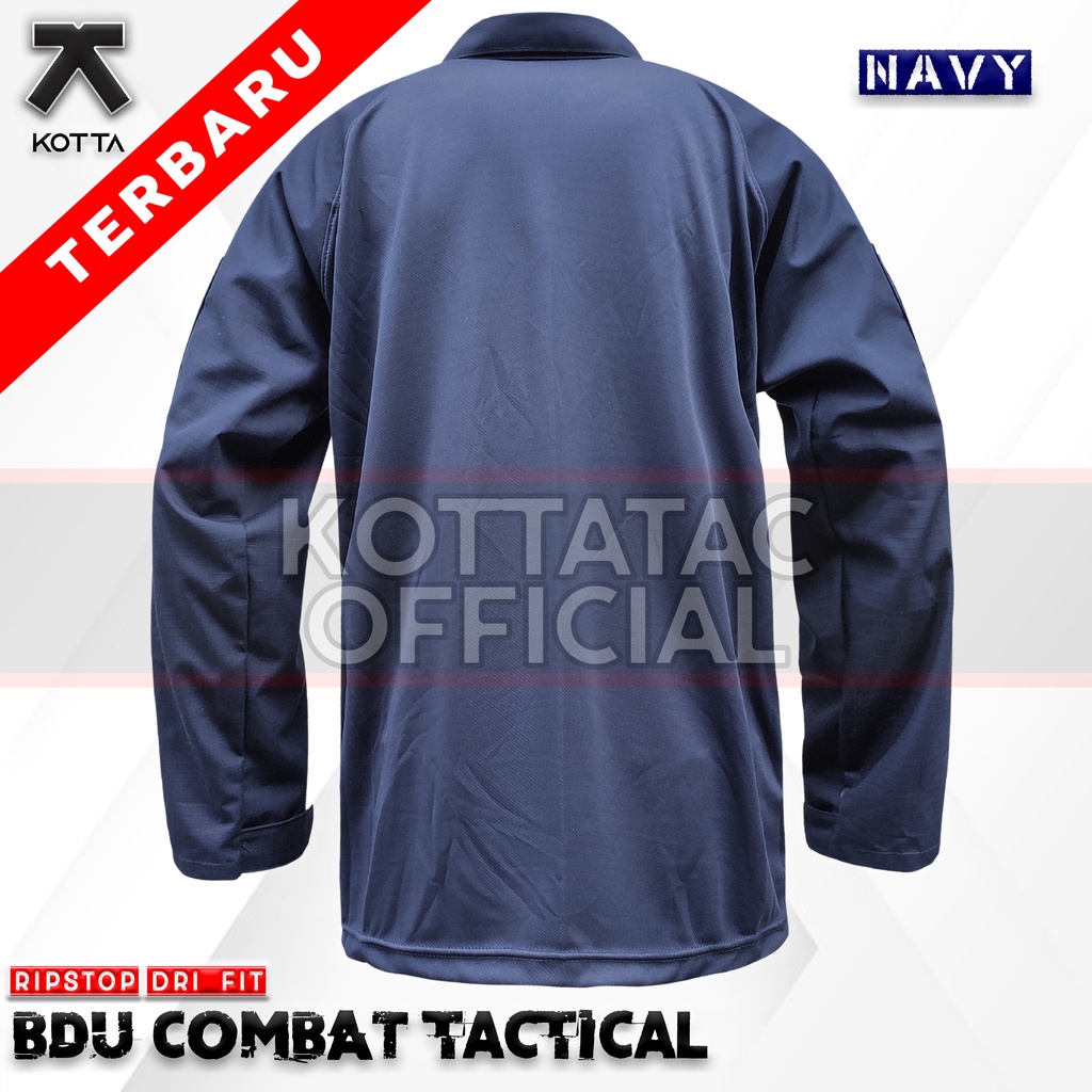 KAOS BDU DRYFIT TAD NAVY - KAOS BDU COMBAT PRIA LENGAN PANJANG NAVY -  KAOS TACTICAL PRIA  - BDU JERSEY DRYFIT - BAJU BDU LENGAN PANJANG BIRU DONGKER