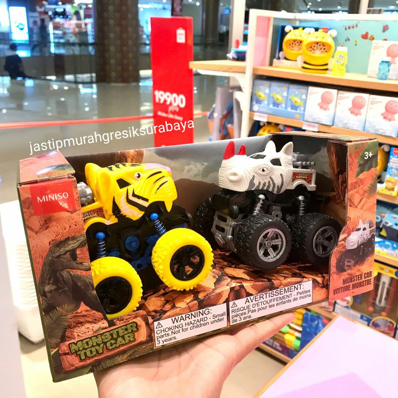 DINOSAUR SERIES INERTIAL CARS (RHINOCEROS, TIGER) MINISO MAINAN MINISO MOBIL MOBILAN MINISO