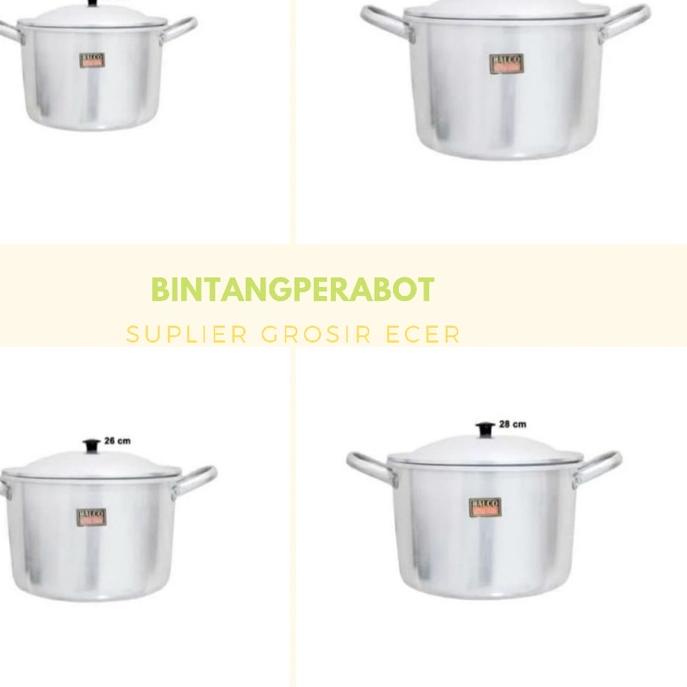 ✯ HALCO - Panci Masak Air / Panci Rebus / Panci Aluminium Uk 22-24-26-28-30-32-34-36-40 cm ⅍