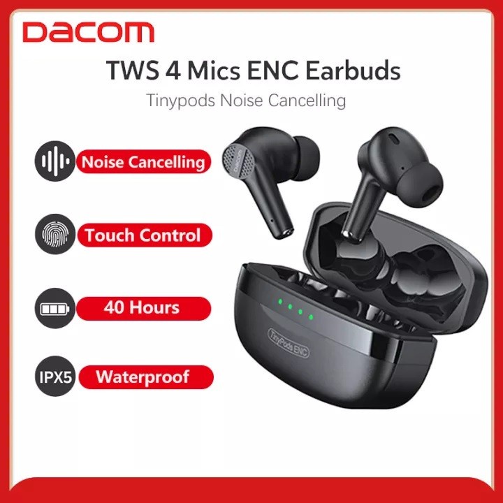 DACOM TinyPods ENC - TWS Bluetooth Earphone - ENC Technology