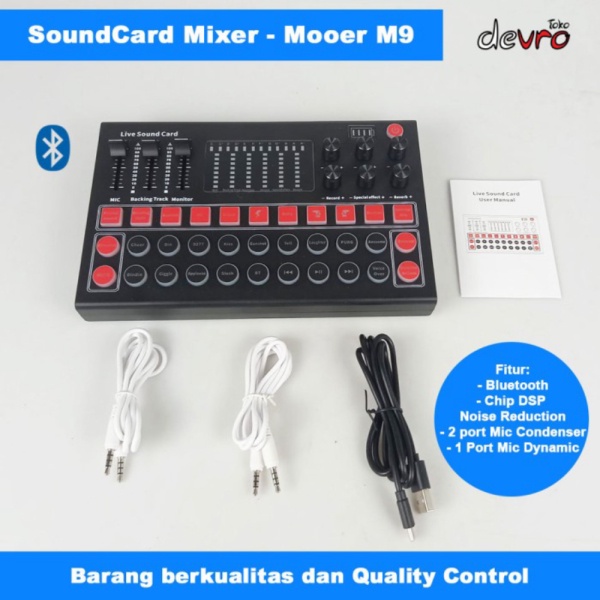 

Jual Mixer - Soundcard - USB Sound Card Live Broadcast Recording - MOOER M9 Murah