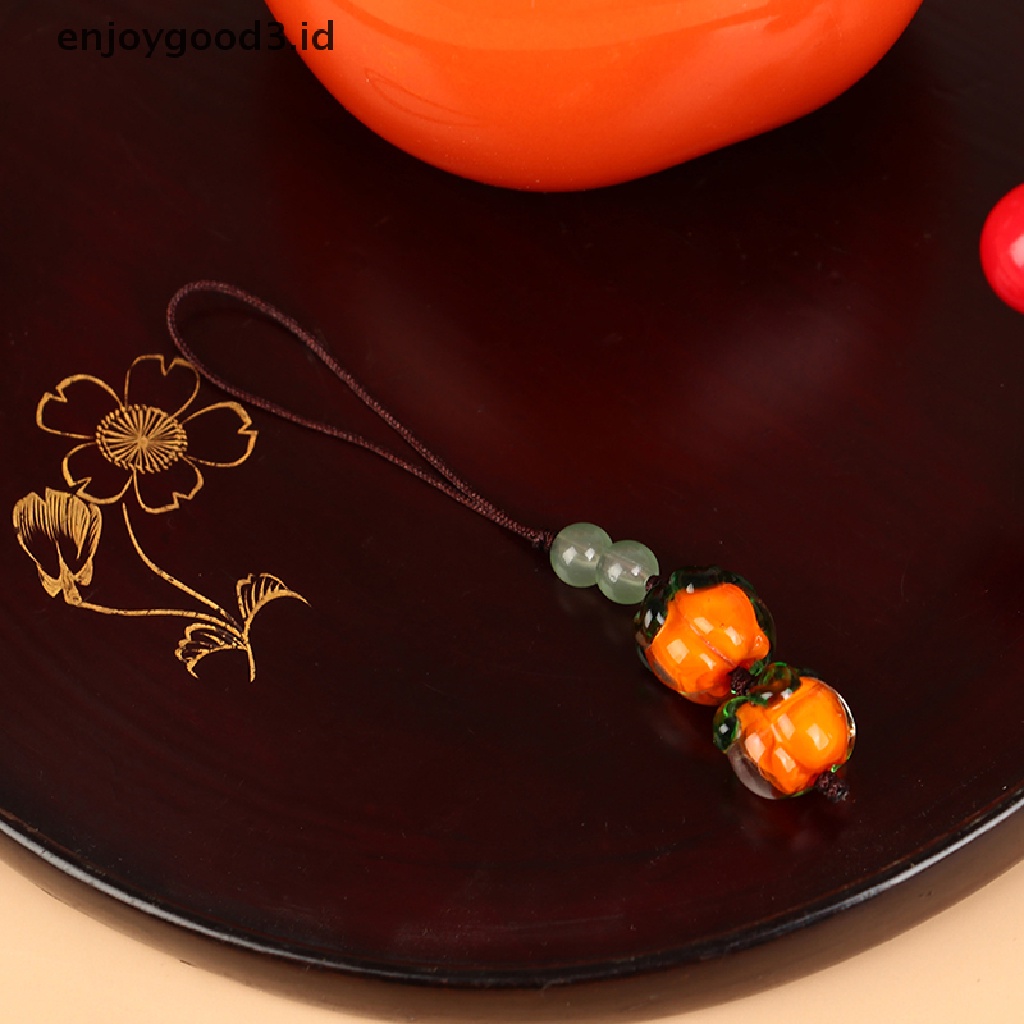 【 Rready Stock 】 For Women Men Glazed Persimmon Jewelry Hanging Ch Nepal Bead Key Chains （ ID ）