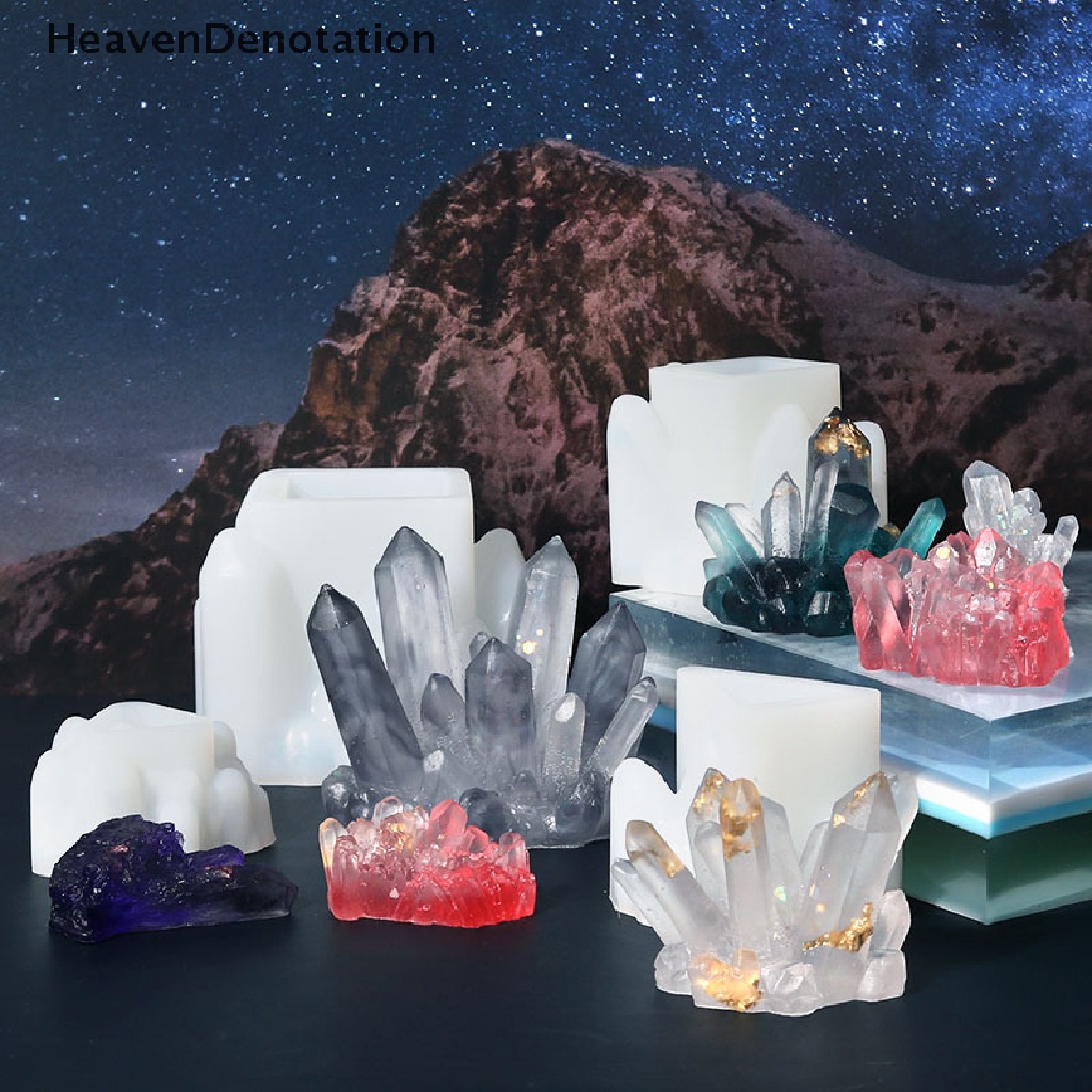 [HeavenDenotation] Crystal Cluster Mold DIY Epoxy Resin Decoration Rockery Icicle Silicone Glue Soap Divination Spirit Pendulum Potted Set HDV