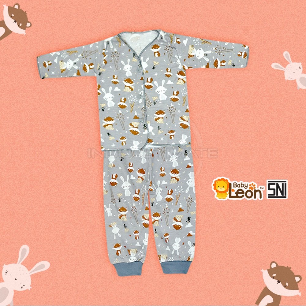 Setelan Baju Lengan Panjang + Celana Panjang Bayi BABY LEON Baju Perlengkapan Bayi Baru Lahir DS-114