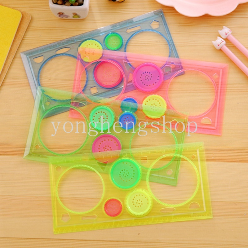Mainan Puzzle Penggaris Geometri Spirograph Untuk Anak Belajar Matematika
