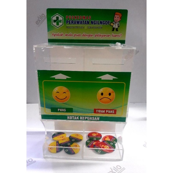 Akrilik Kotak Kepuasan Dengan Wadah Koin Kepuasan