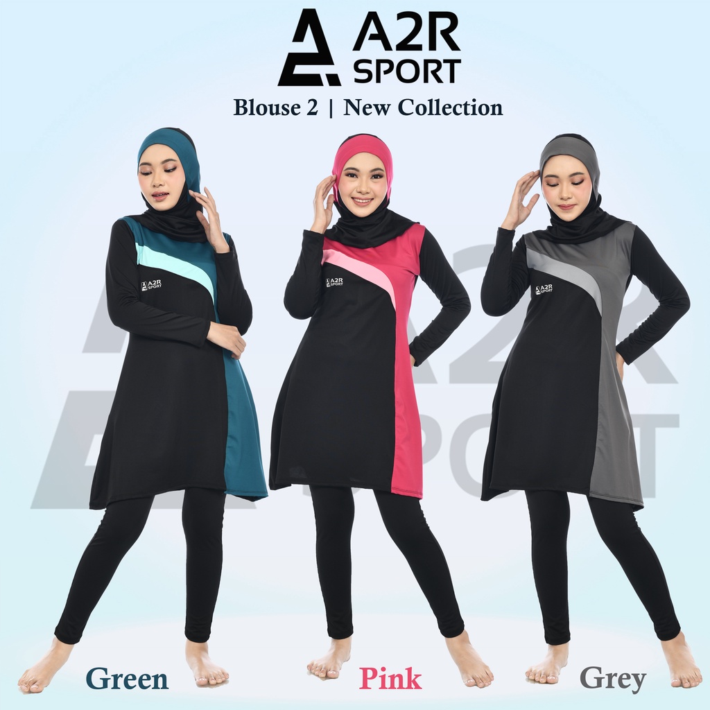 A2R Sport - Blouse 2  cup BH Dewasa Baju Renang Muslim Perempuan