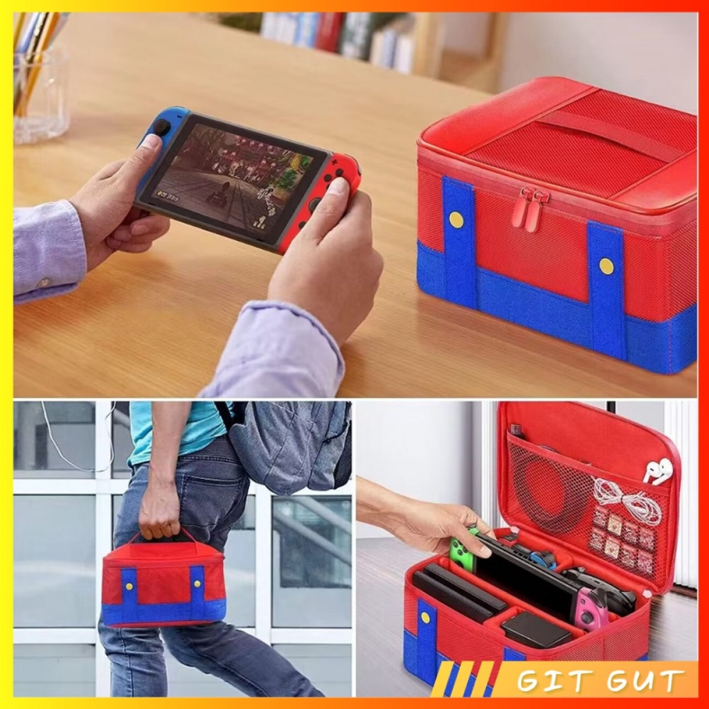 Mario Universal Tas Pouch Bag Case Storage Nintendo Switch OLED V1 V2