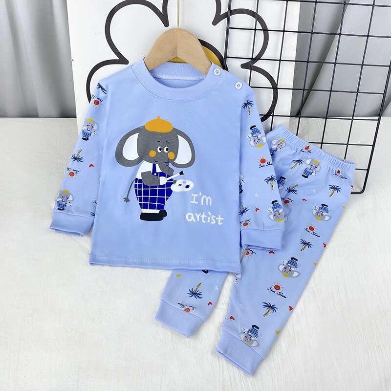 Setelan lengan panjang anak unisex lucu / baju setelan anak usia 0-2 tahun motif karakter import