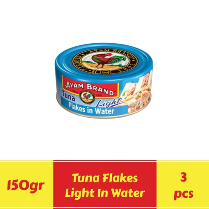 

Ikan Tuna Kaleng Flakes Light In Water Ayam Brand 150Gr Isi 3Pcs 100