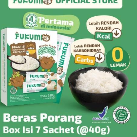 

♠ FUKUMI Beras Porang Box Sachet - Shirataki/Konjac Rice beras diet / beras rendah kalori