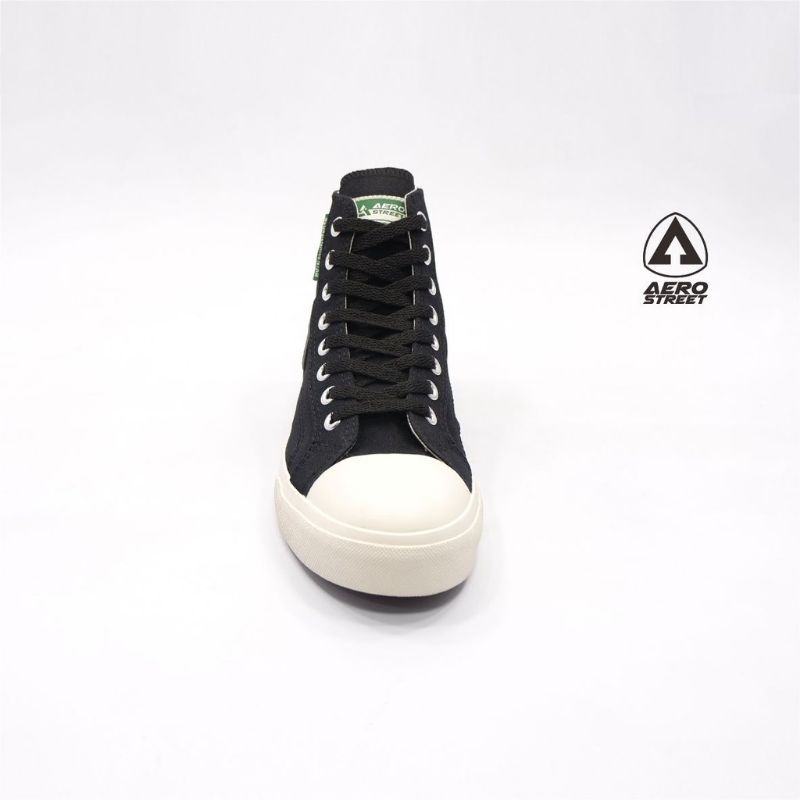Aerostreet 37-40 Jhosse hight low natural Hitam - Sepatu Sneakers Casual Sport Sekolah Pria Wanita Aero Street