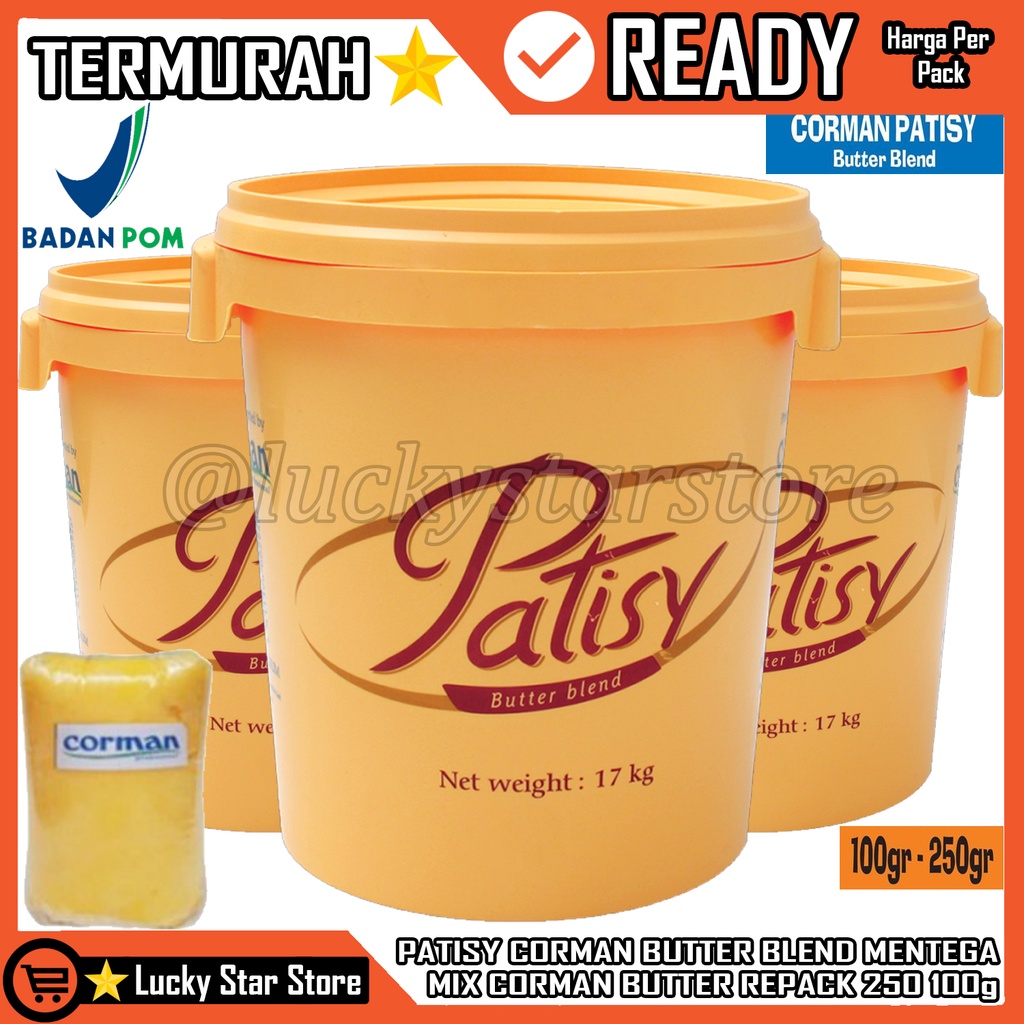 

CORMAN PATISY BUTTER BLEND KEMASAN REPACK 250G 100GRAM MARGARIN PATISI PATISY BUTTER BLEND CORMAN BUTTER CORMAN PATISY PATTISY BUTTER PENGGANTI WYSMAN PATISY CORMAN BUTTER BLEND 1KG MENTEGA MIX REPACK/MARGARIN PATISI 1 KG KILOAN BAHAN TAMBAHAN ADONAN