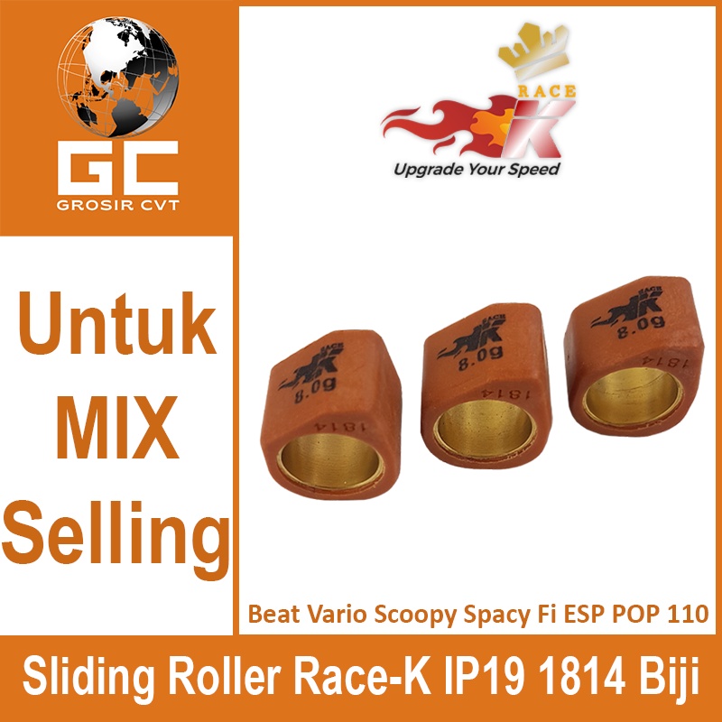 Sliding Roller Racing Race K Scoopy Vario Spacy Kymco Fi ESP POP Street 110 Per 3 Butir Race K IP19 1814