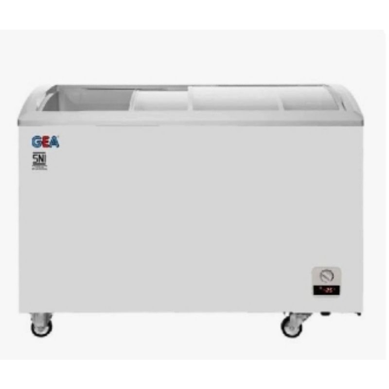 (Khusus Wilayah Palembang) CHEST FREEZER SLIDING CURVE GLASS 330 LITER GEA SD-303 Box Freezer (Box L