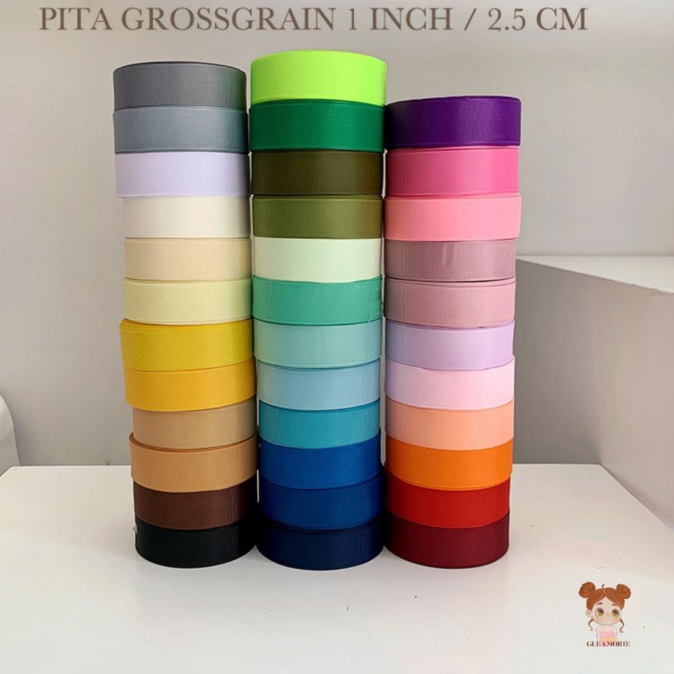 

TERMURAH H86 pita grossgrain 1 inch / 2.5 cm per roll 20 yard / 18,5 m grosgrain い