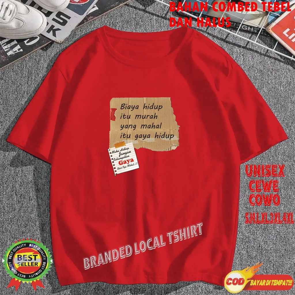 APPS Promo Diskon Kaos DTF BIAYA HIDUP ITU MURAH Kaos Terlaris Kualitas Terjamin/Kaos Murah /Pakaian Pria pakaian Wanita/Kaos Distro Pria Kaos Promo/Best Seller