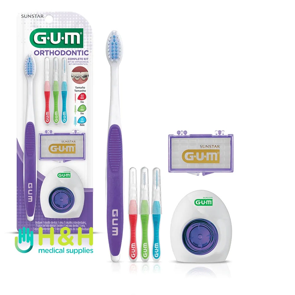 Paket Sikat Gigi Ortho / Gum Ortho Kit / Wax Kawat Gigi / Wax Ortho / Paket Orthodontic Brush 4 in 1