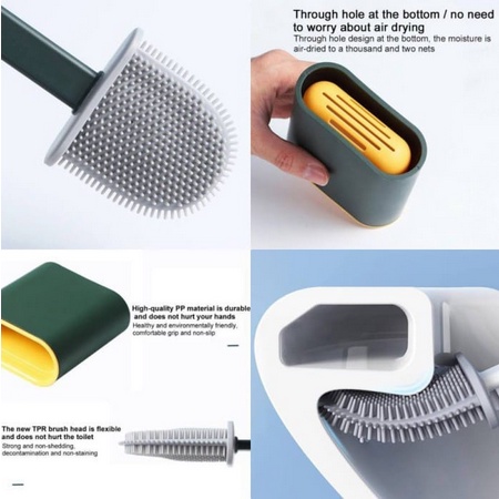 ONLYONE12 Sikat Toilet Silikon / Sikat WC Silikon / Sikat WC Fleksibel / Sikat Silikon Kloset / Toilet Brush Silicone Flexible