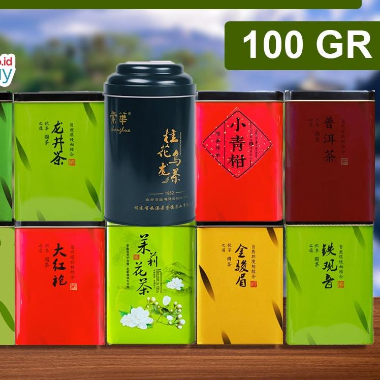 

♥ ( BELI 5 GRATIS 1 ) Teh Cina Chinese Tea Premium Kemasan Kaleng 100 gram Tie guan yin da hong pao bi luo chun jasmine teh hijau premium teh oolong teh jinjunmei teh pu erh cha long jing ❃