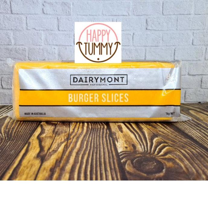 

➢ Dairymont red cheddar slice keju burger 84slice 1kg kemasan ori slices ➱