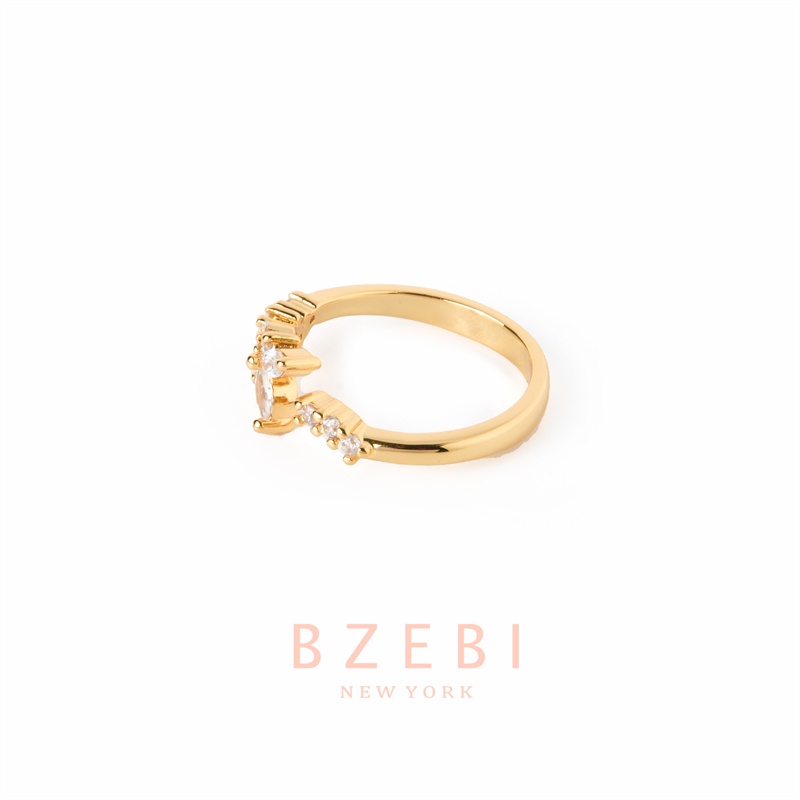 Bzebi Cincin Emas Berlian 18k, Cincin Terbuka Ajustable, Anti Karat, Gaya Korea, Aksesoris Fashion Wanita, Aksesoris Sehari-Hari, Perhiasan Premium, Hadiah Ulang Tahun Dengan Box 1134r