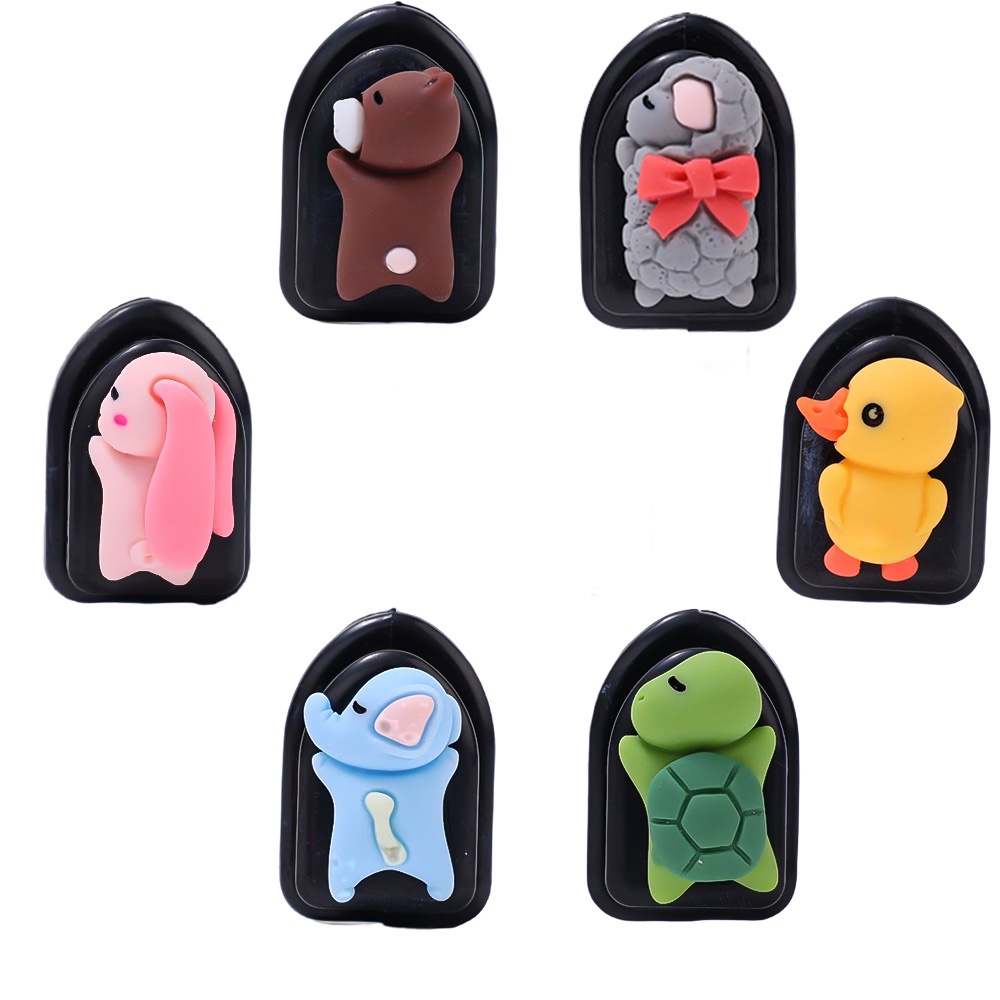 Mini Turtle Rabbit Hooks Kursi Sandaran Penyimpanan Rak Gantung Kartun Hewan Kecil Hook Otomotif Universal Lucu Penyimpanan Tas Belanja Rak Gantung Mobil Portable Self Adhesive