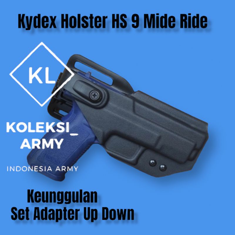 Kydex Holster HS 9 Mode Ride Adapter TMC HS Level 2 Kunci Cepat