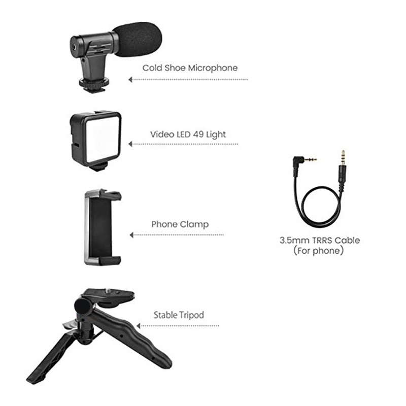 AY-49 Video Making Kit LED Light Tripod Vlogger Vlogging