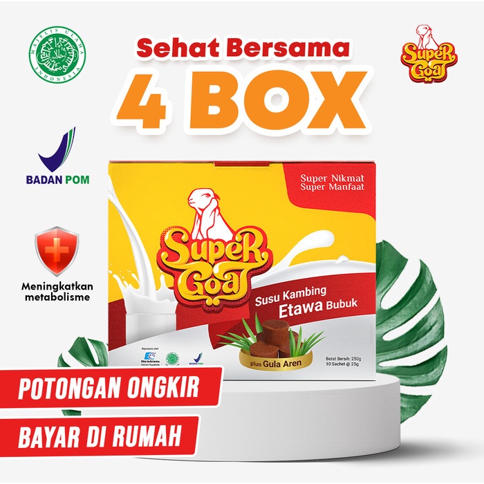 

Supergoat Susu Etawa I Sehat Bersama - 4 Box Susu Etawa Organik HALAL