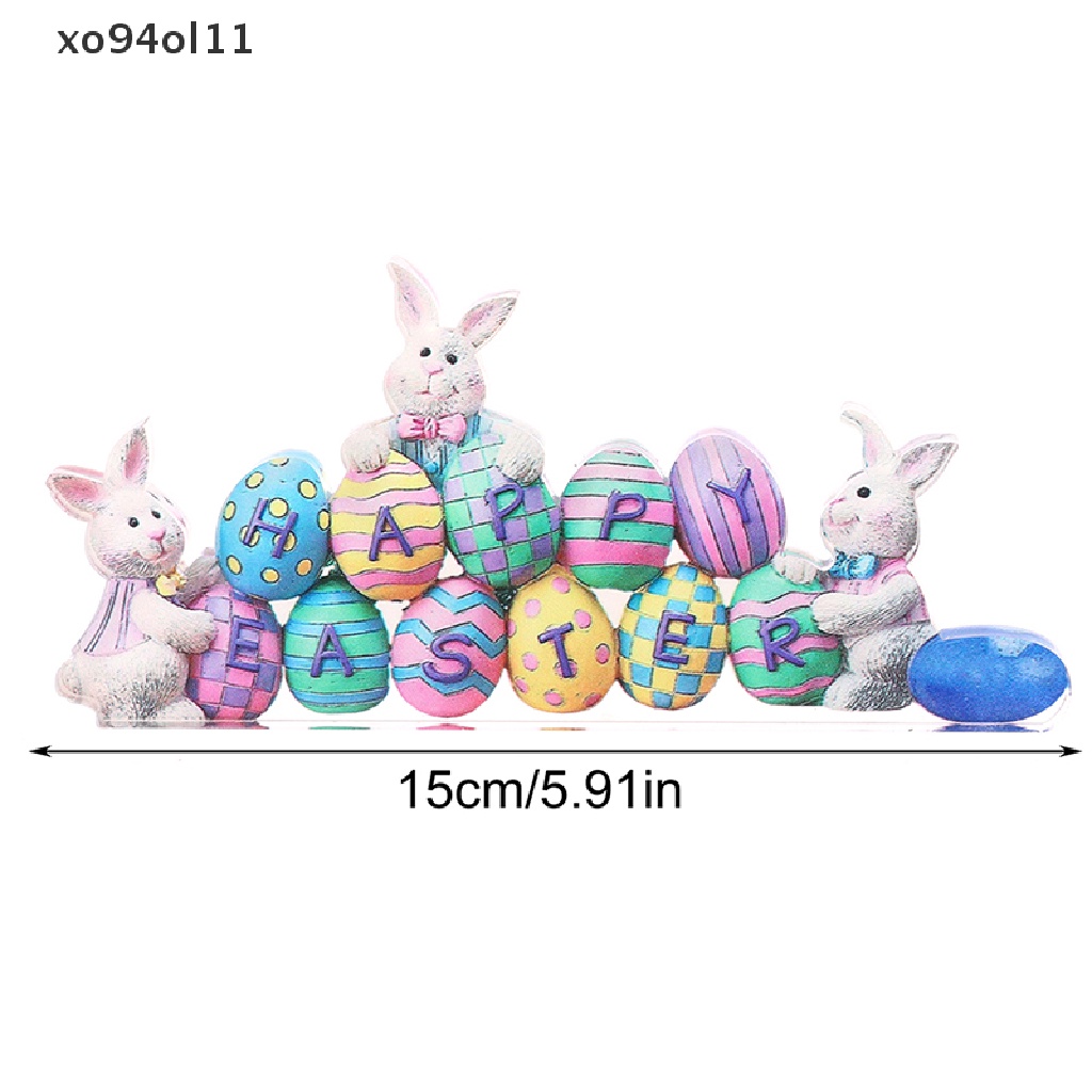 Xo 1Pc Easter Spring Bunny Tabletop Ornamen Resin Miniatur Patung Kelinci Lucu OL