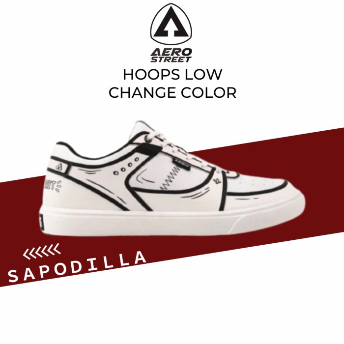 Sepatu aerostreet 2D change color hoops low sneakers casual pria