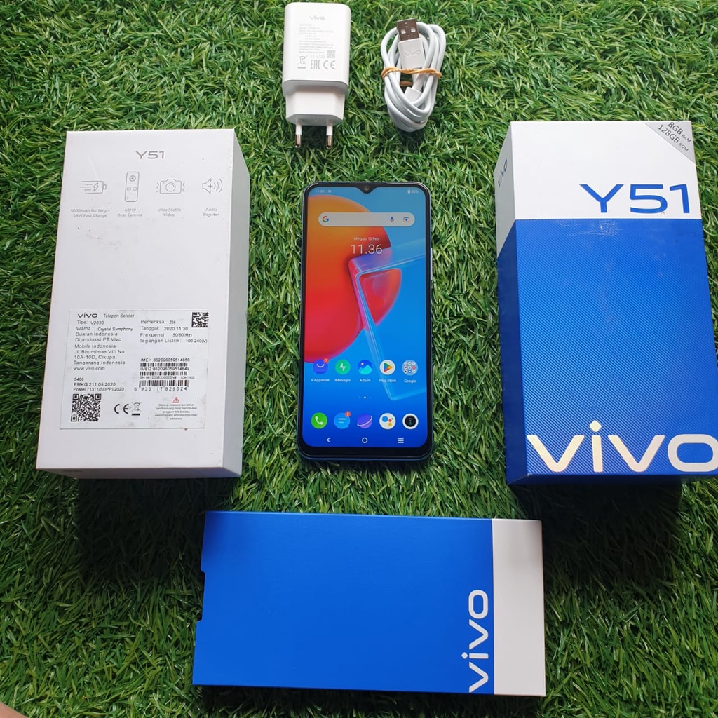 HANDPHONE VIVO Y51 2020 8/128GB HP SECOND SEKEN BEKAS MURAH