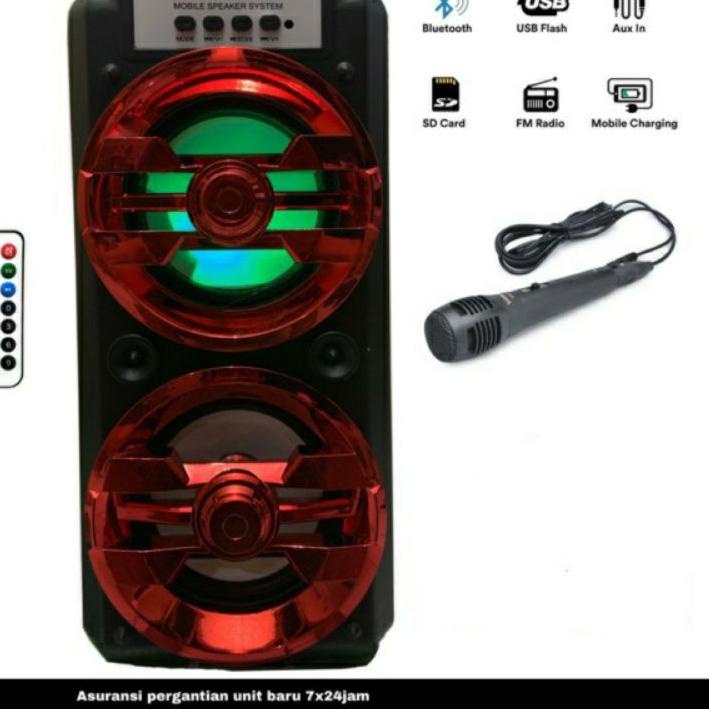 ← SPEAKER KAROEKE BLUETOOTH F-6581/SQ-2008/ SPEAKER BLUETOOTH F-6581/SQ-2008 BONUS MIC + REMOT ✫