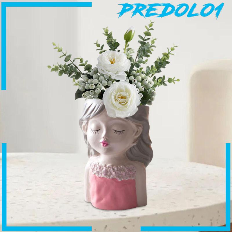 [Predolo1] Pot Bunga Planter Patung Centerpiece Head Vase Untuk Desktop Taman Kantor