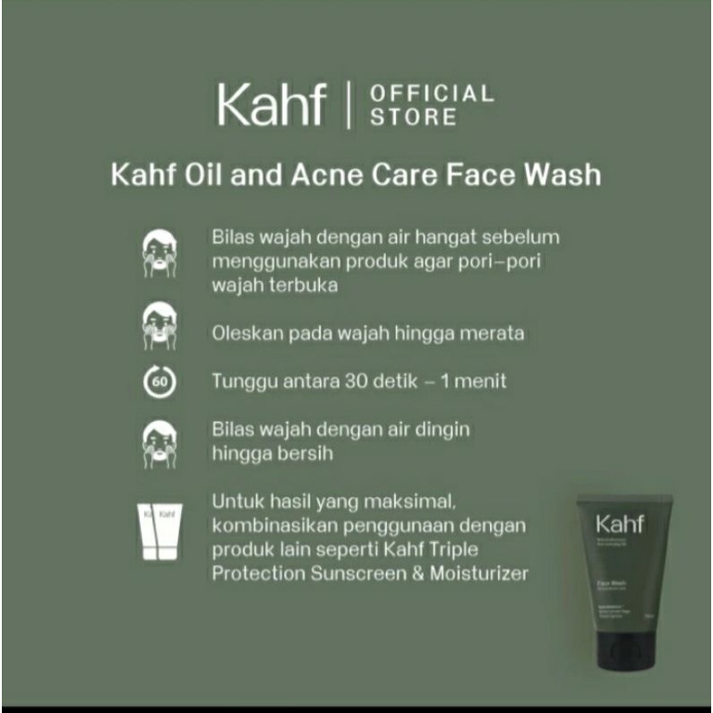 Kahf Oil and Acne Care Face Wash 100ml - mengatasi jerawat dan minyak