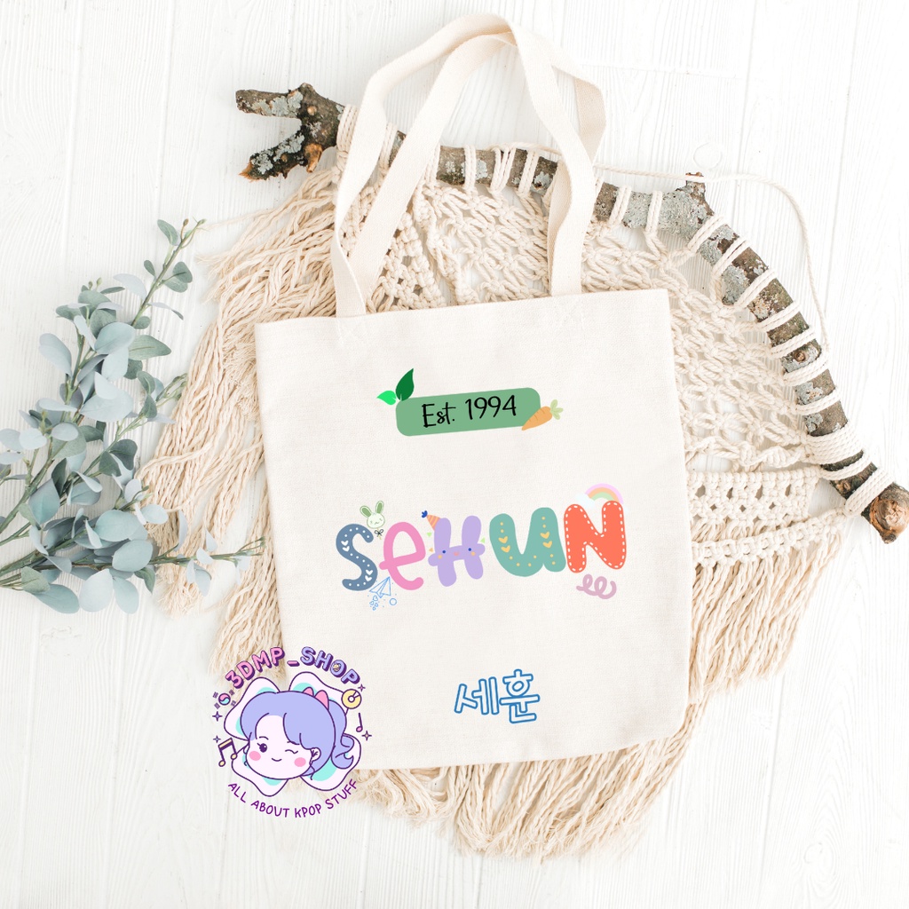 Totebag Tote bag Exo KPop Kanvas Blacu