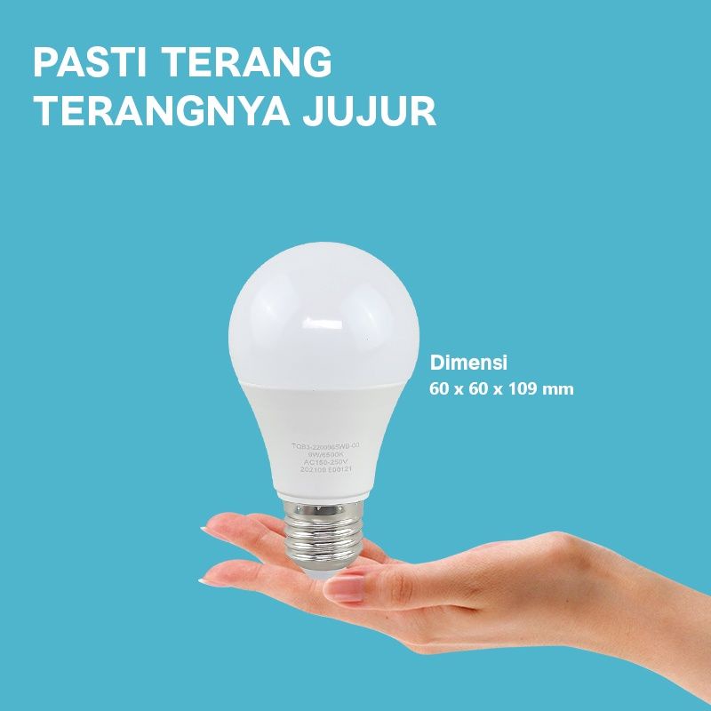 ALLUMIA Bulb Lampu Led 9 Watt 6500K Putih Cool Daylight Lampu Bohlam Rumah A28 Lampu LED Allumia Putih 9watt