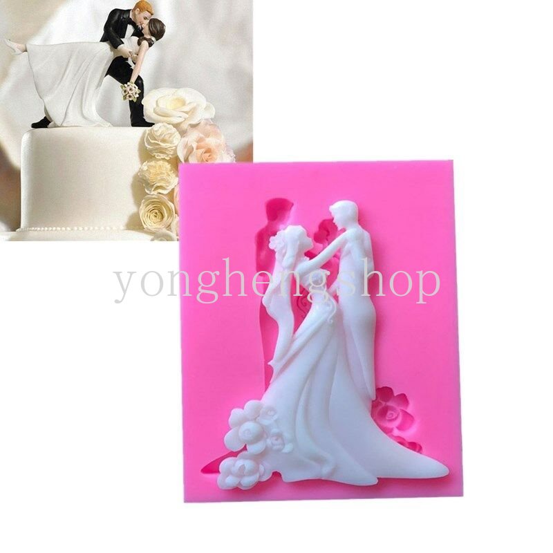 3d Pengantin Pria Berbentuk Fondant Silikon Cetakan Sabun Permen Cookies Cetakan Coklat Pernikahan Kue Dekorasi Alat Dapur DIY Baking Mold