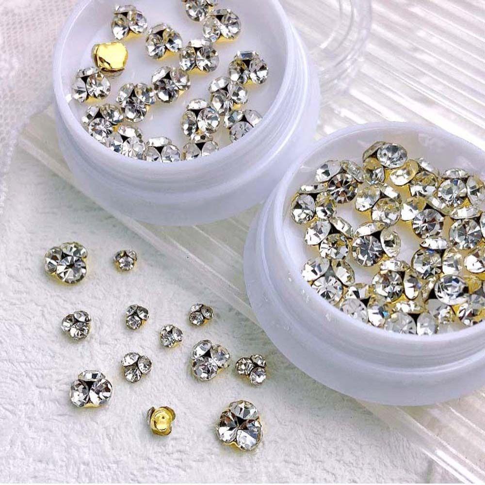 AUGUSTINA Agustina Kuku Rhinestones Pesona Kuku AB Warna Manikur Aksesoris Kuku Jepang Nail Art 3D Nail Art Drills